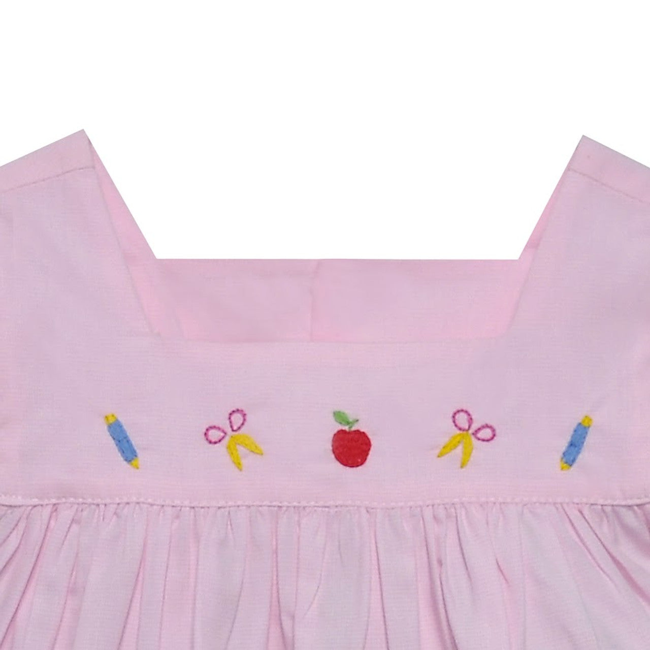 Pink Embroidered School Time Bloomer Set