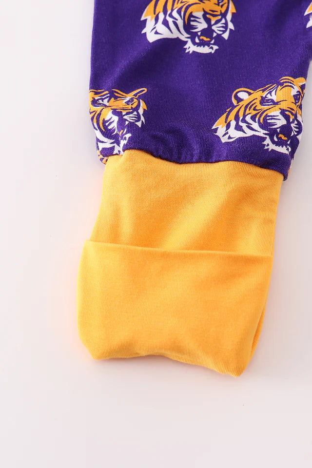 PURPLE LSU GEAUX TIGER BAMBOO ROMPER