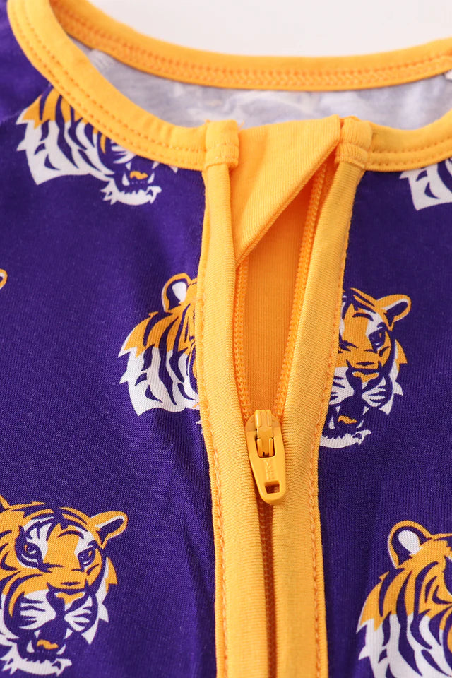 PURPLE LSU GEAUX TIGER BAMBOO ROMPER