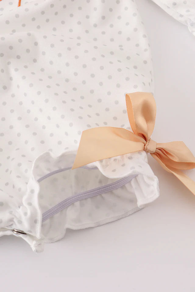 CREAM SWEET AS PIE FRENCH KNOT RUFFLE BUBBLE