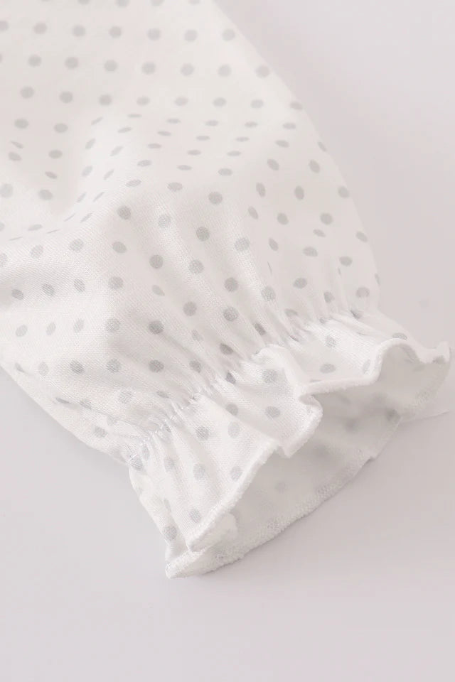 CREAM SWEET AS PIE FRENCH KNOT RUFFLE BUBBLE