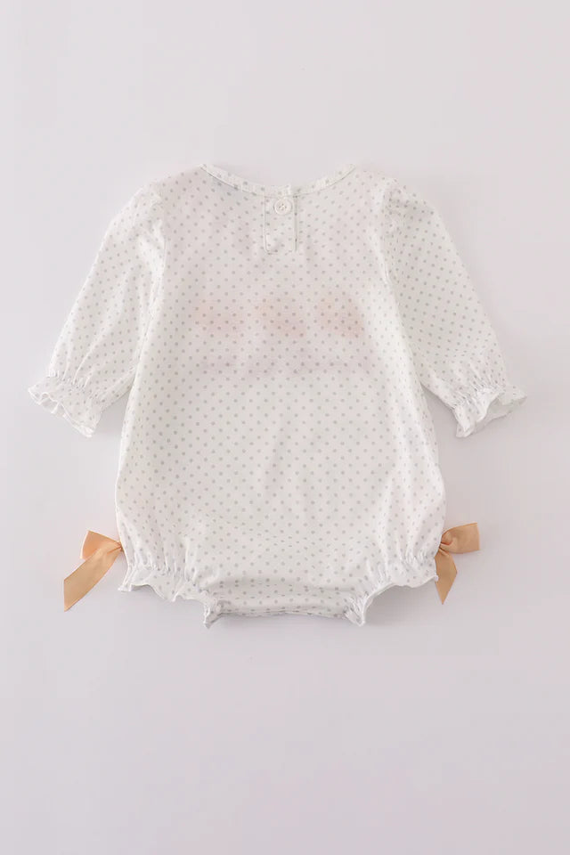 CREAM SWEET AS PIE FRENCH KNOT RUFFLE BUBBLE