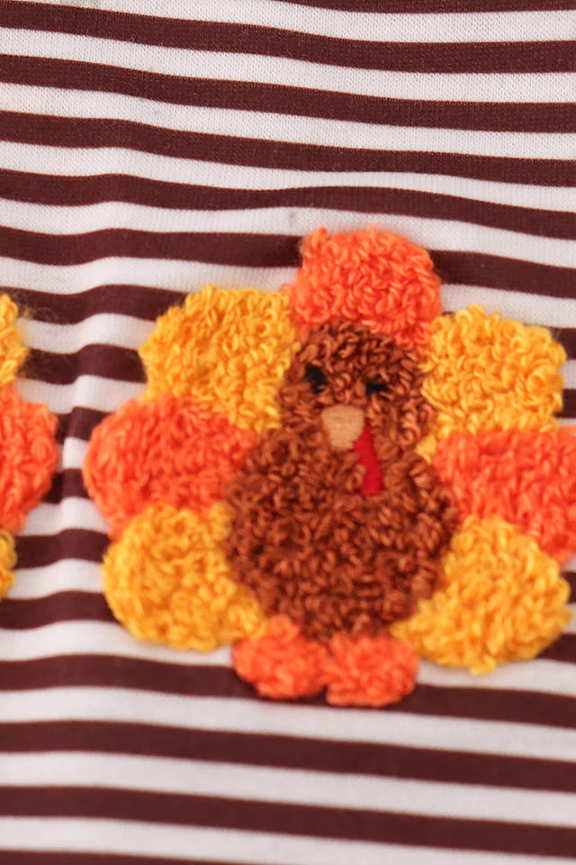 BROWN TURKEY FRENCH KNOT STRIPE BUBBLE