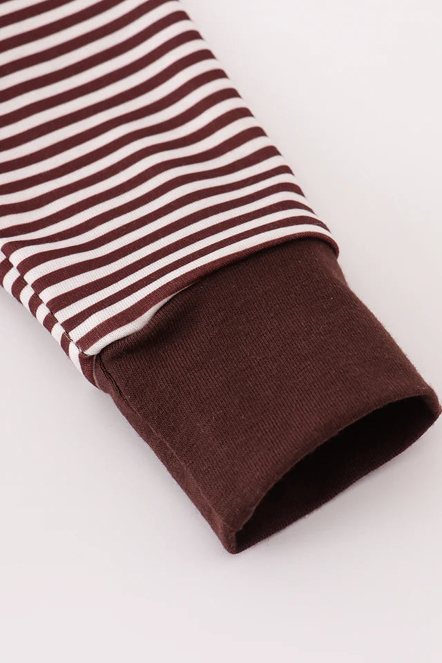 BROWN TURKEY FRENCH KNOT STRIPE BUBBLE