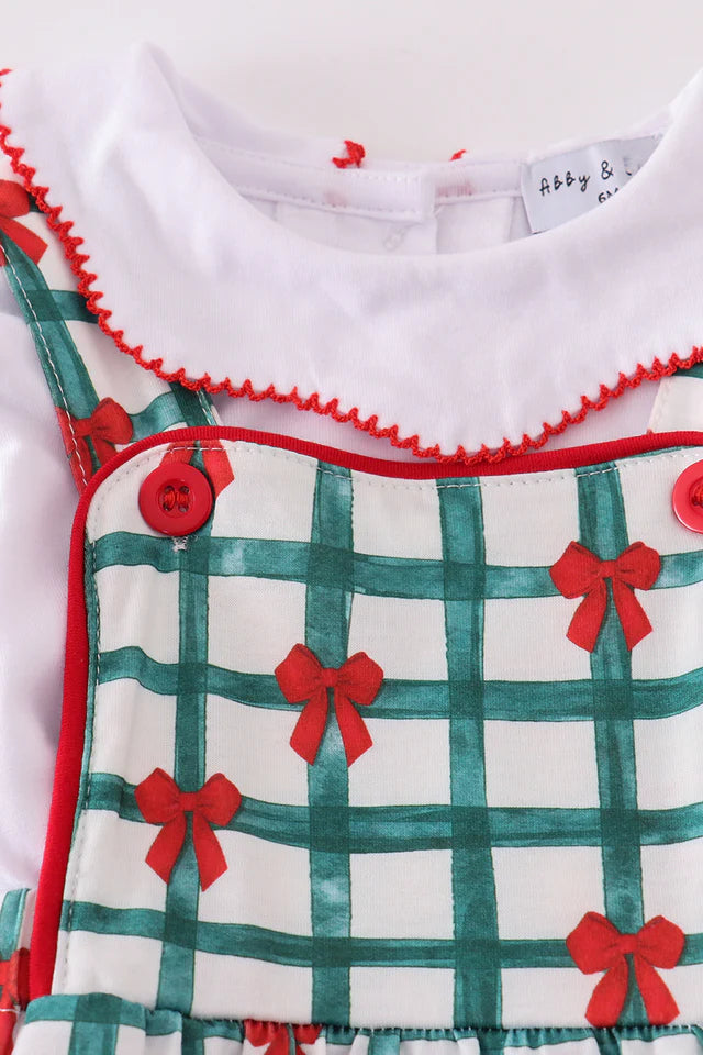 GREEN BOW PLAID BUBBLE SET