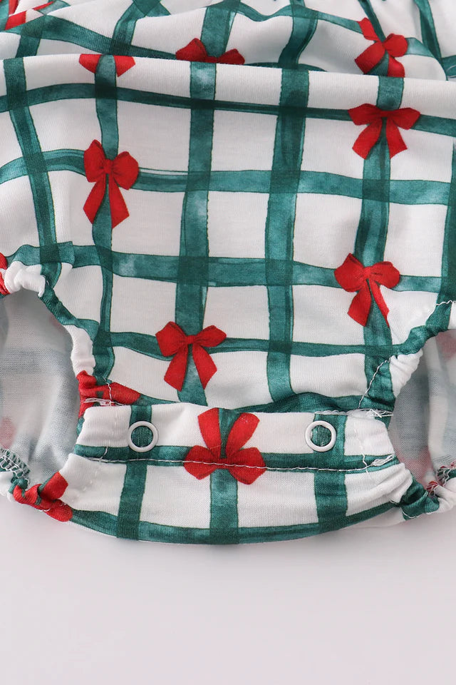 GREEN BOW PLAID BUBBLE SET