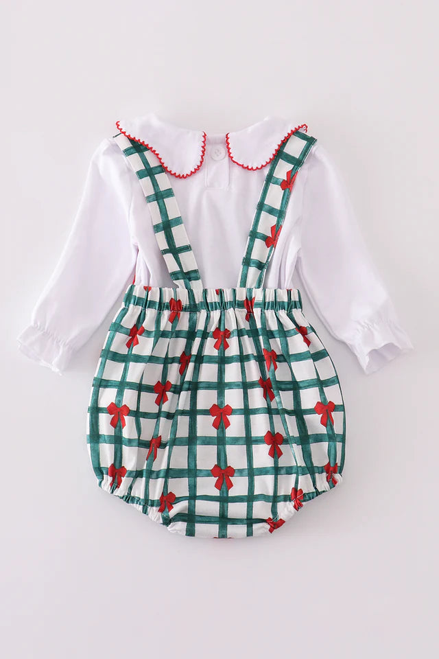 GREEN BOW PLAID BUBBLE SET
