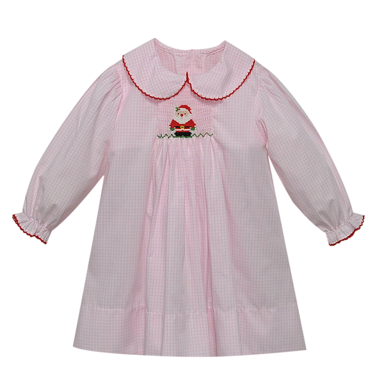 Pink Smocked Santa Dress