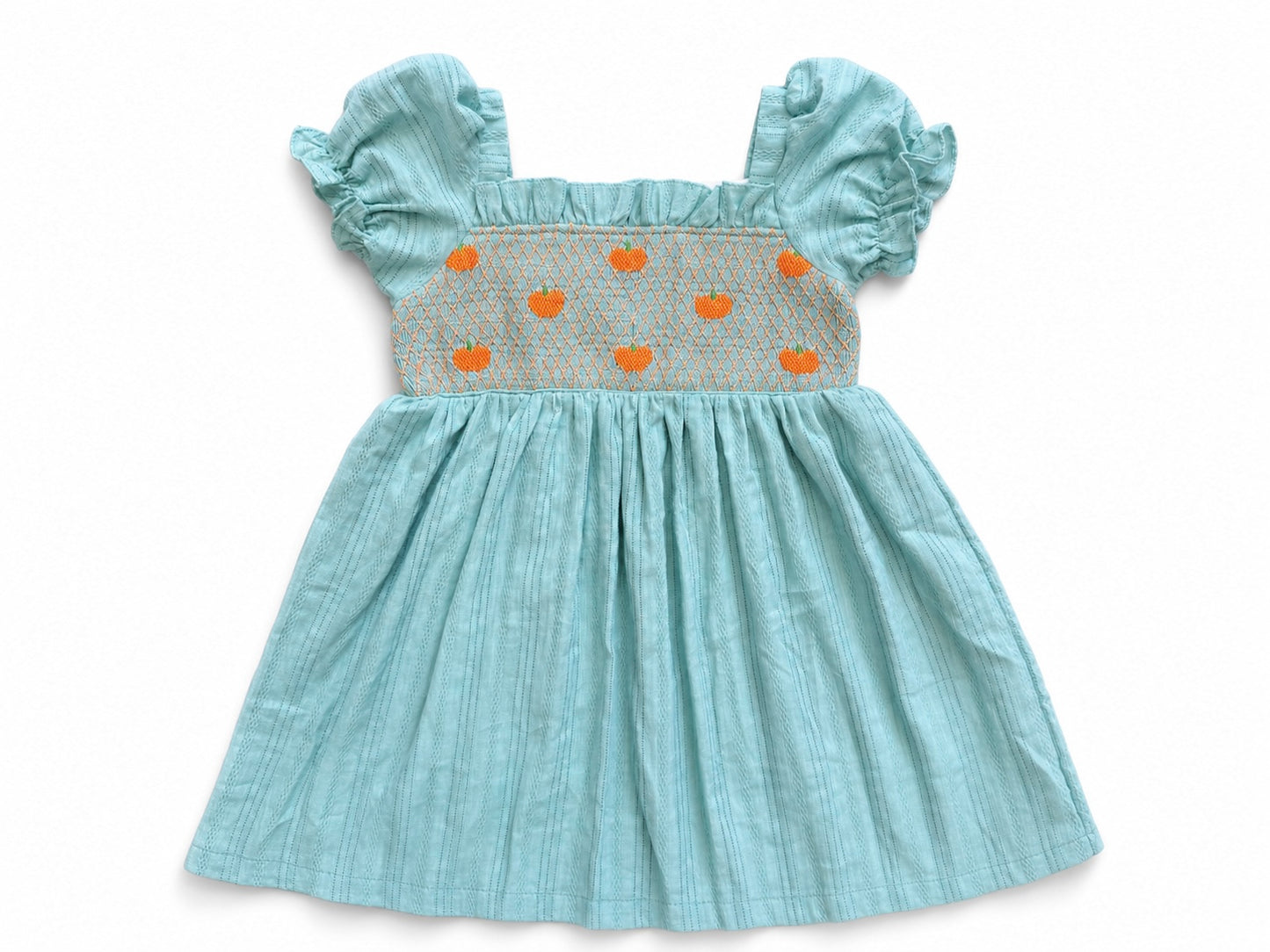 Hand Smocked pumpkin girl dress