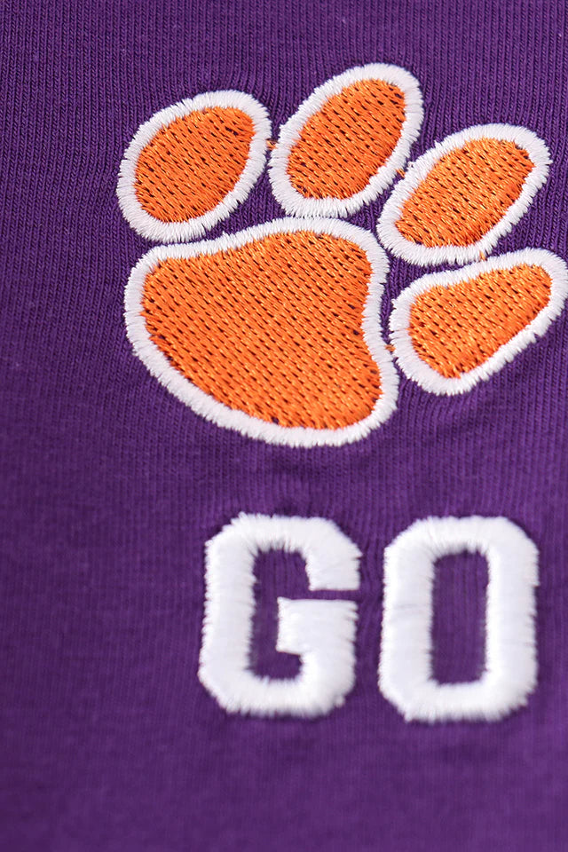 PURPLE Clemson GO TIGERS EMBROIDERY Top