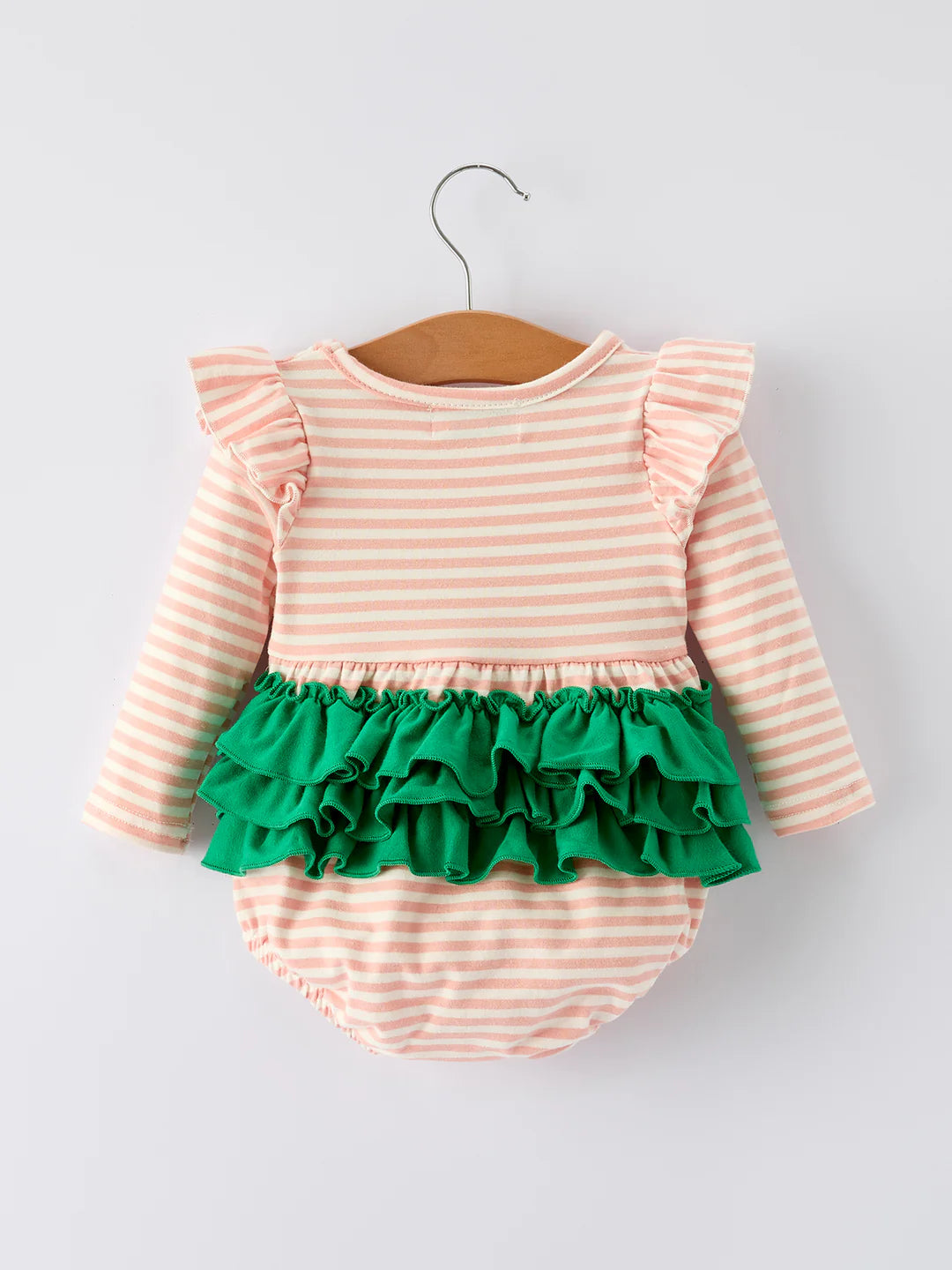 Embroidery Smocked Stipe Christmas Tree Bubble