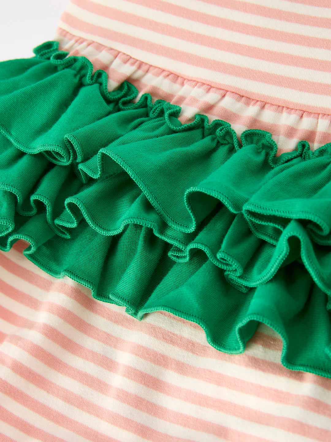 Embroidery Smocked Stipe Christmas Tree Bubble