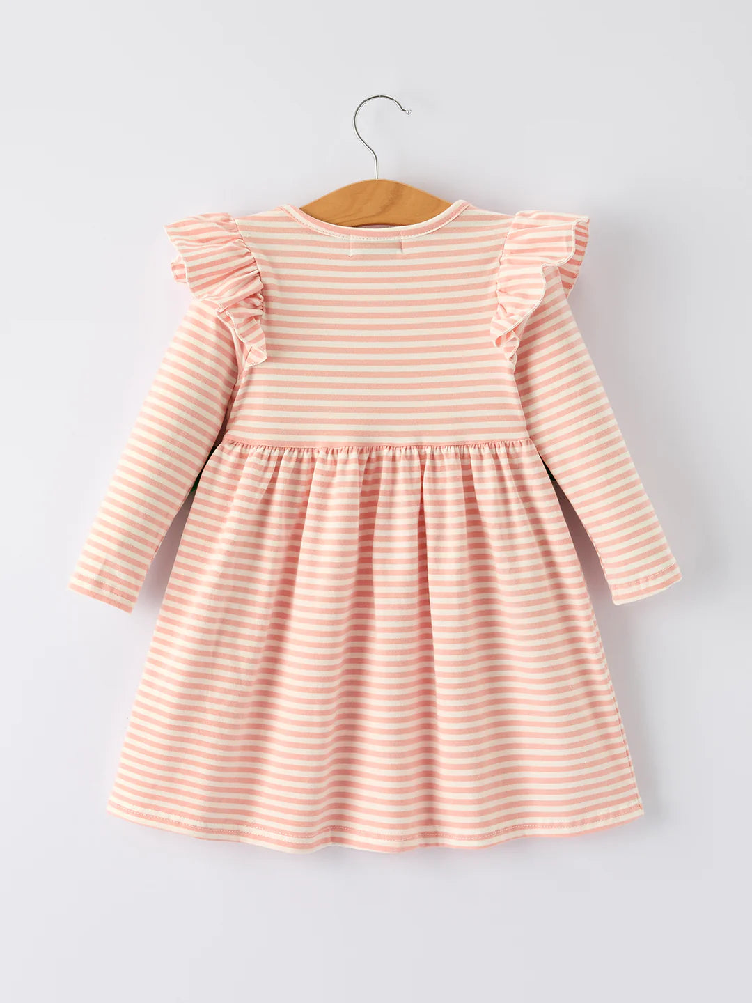 Embroidery Smocked Stripe Dress