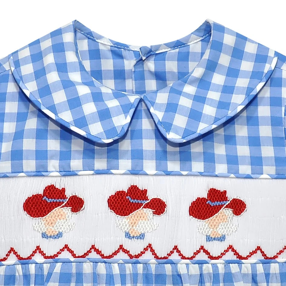 REBEL Blue/Red Smocked Bubble