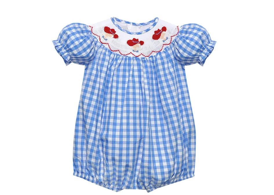 REBEL Blue/Red Smocked Bubble