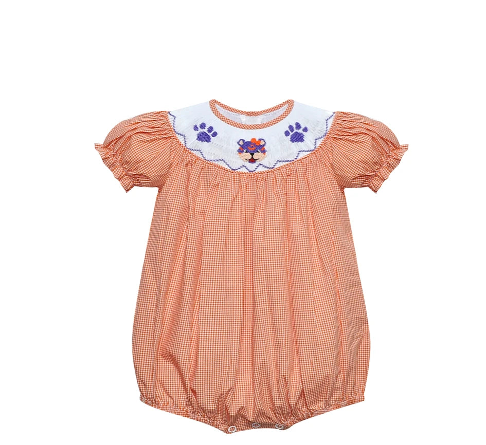 TIGER Orange/Purple Smocked Bubble