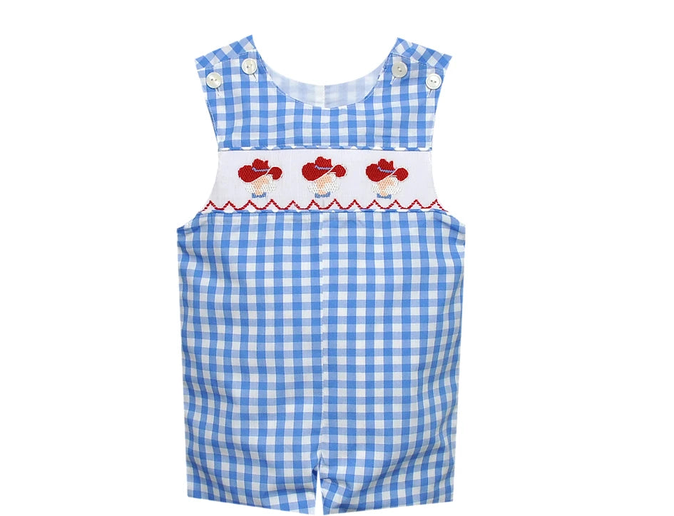 REBEL Blue/Red Smocked Shortall