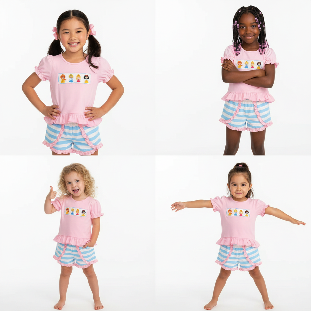 Lovely princess smocked girl set