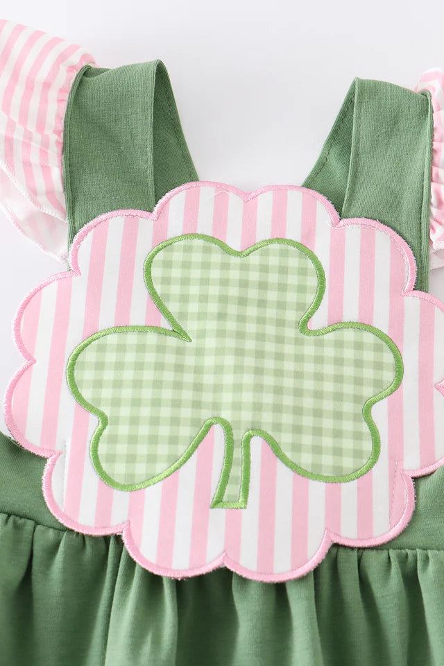 Green Clover Applique Dress