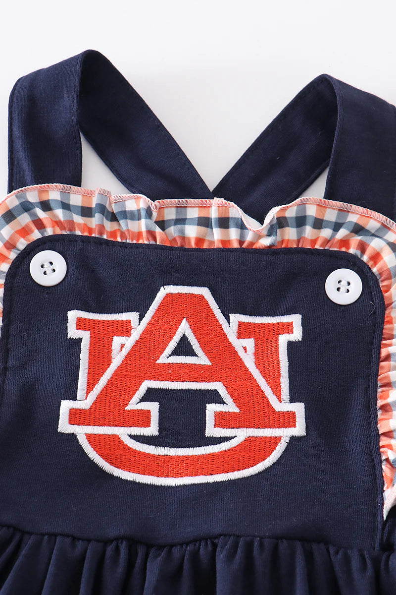 Navy Auburn Girls Applique Game Day Dres