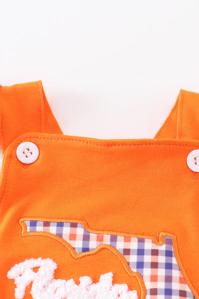 Orange Florida French Knot Ruffle Gameday Bubble