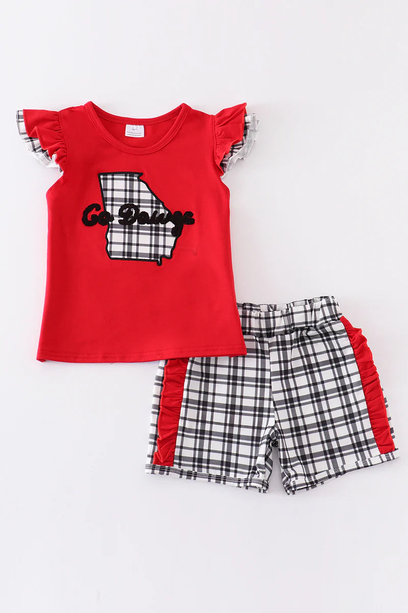 Red Go Dawgs French Knot Game Day Set