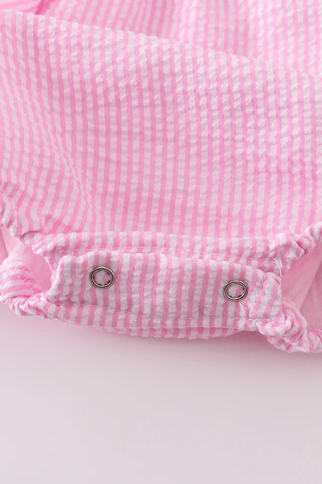 PINK SEERSUCKER BIRTHDAY EMBRIDERY BUBBLE