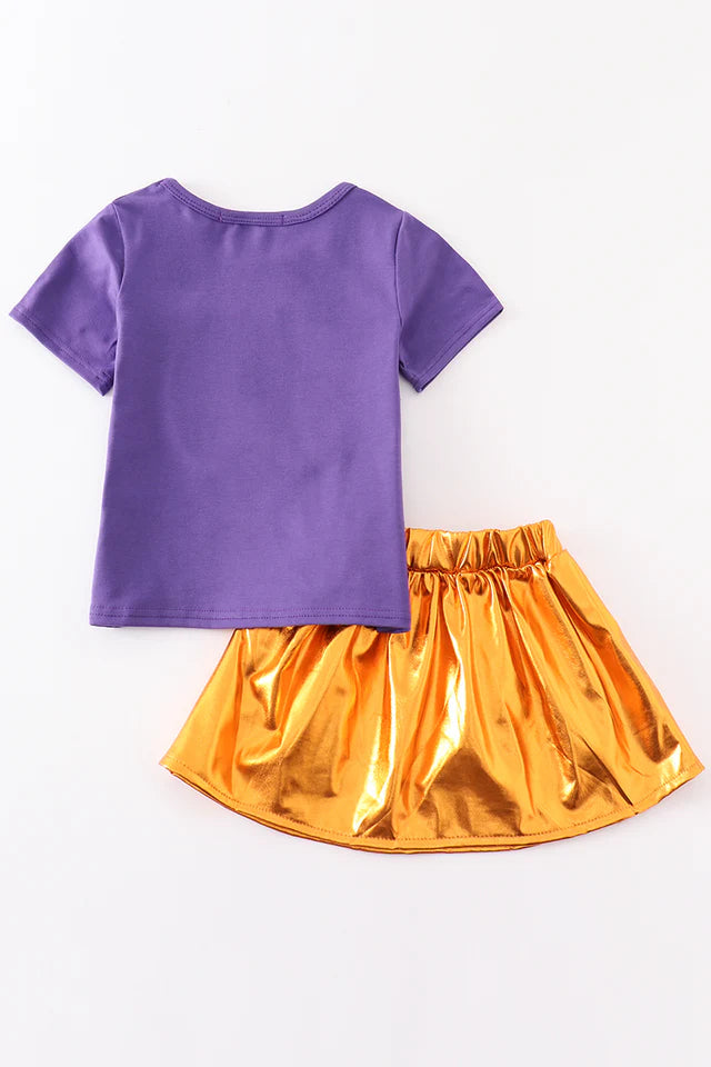LSU tiger sequin laser skort set