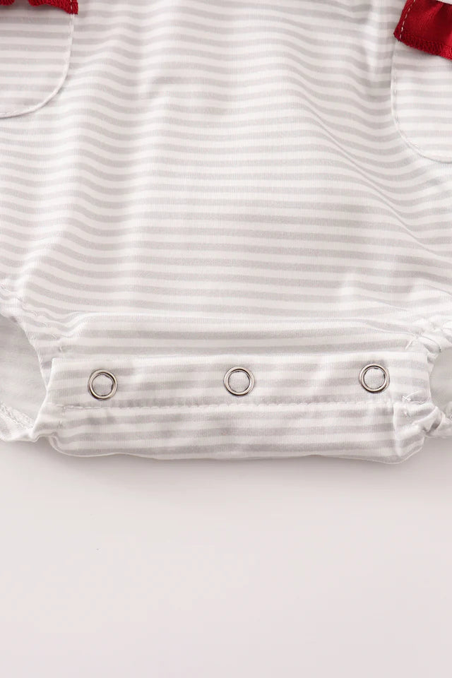 Grey stripe cheer team girl bubble