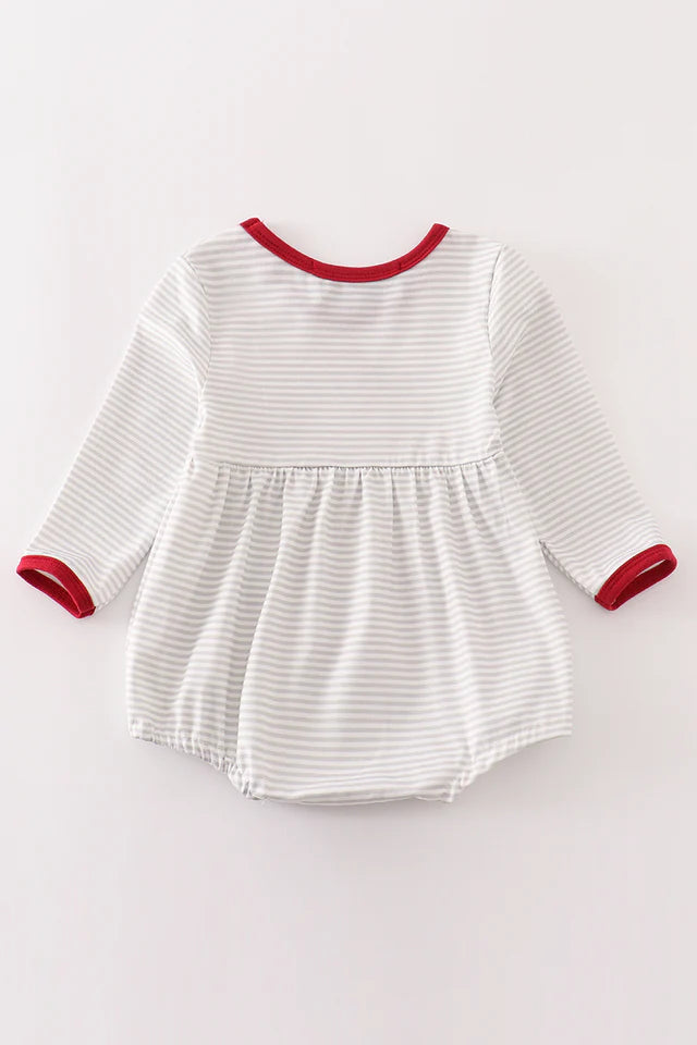Grey stripe cheer team girl bubble