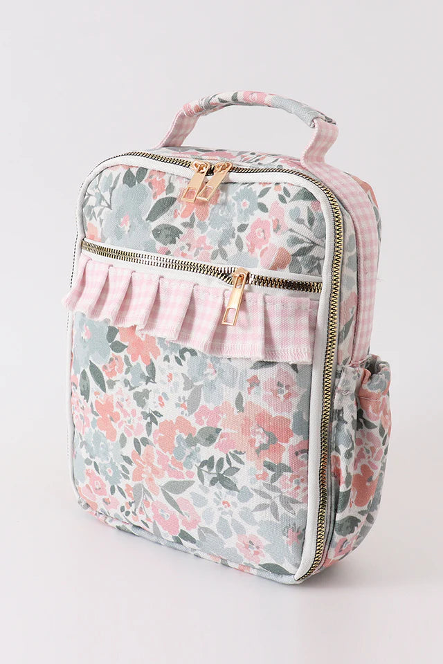 PINK FLORAL LUNCH BAG