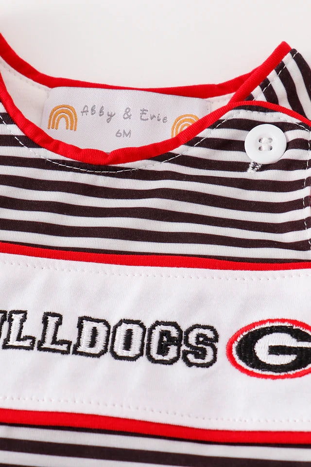 Black Georgia bulldogs embroidery stripe boy bubble