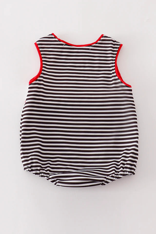 Black Georgia bulldogs embroidery stripe boy bubble