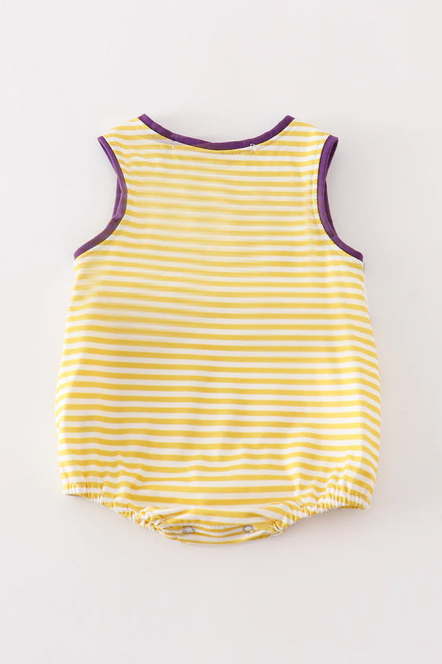 Purple gold GEAUX embroidery boy bubble