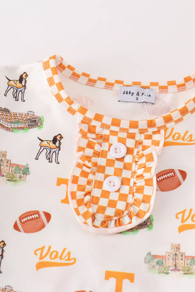 Tennessee football baby girl pajamas set