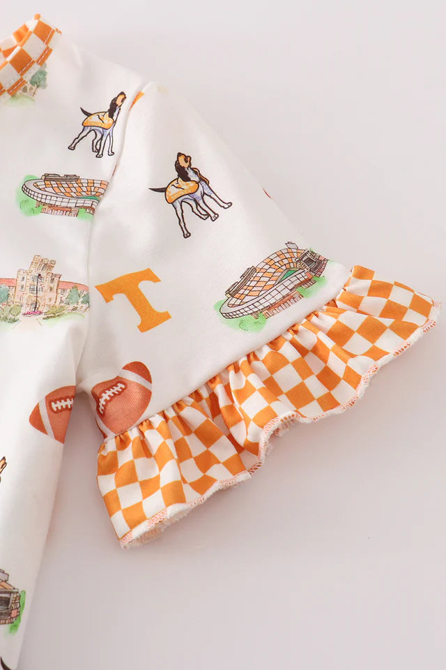 Tennessee football baby girl pajamas set
