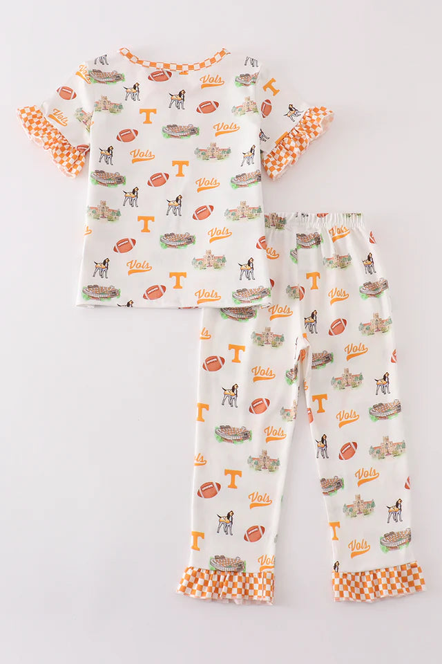 Tennessee football baby girl pajamas set