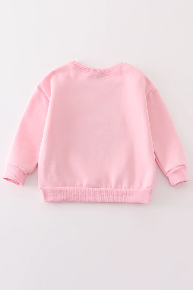 Pink Christmas Santa Claus sequin mom & me sweatshirt
