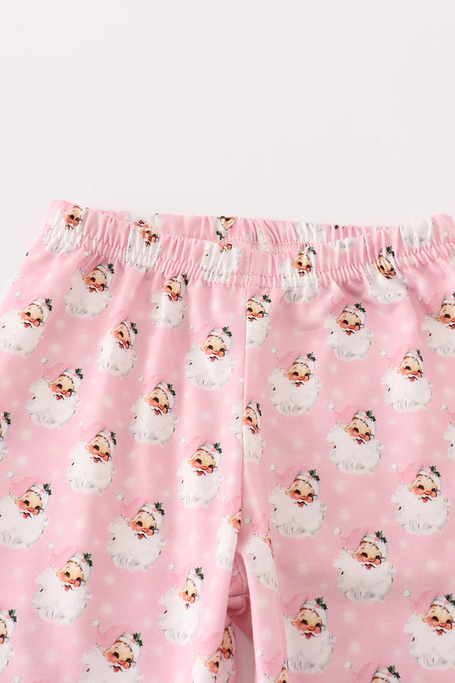 Pink Christmas Santa sequin girl set