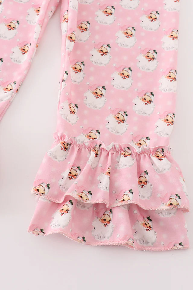 Pink Christmas Santa sequin girl set