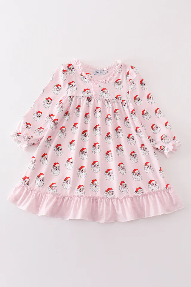 Pink christmas santa claus girl pajama gown POPPIBLUE Pink christmas santa claus girl pajama gown POPPIBLUE