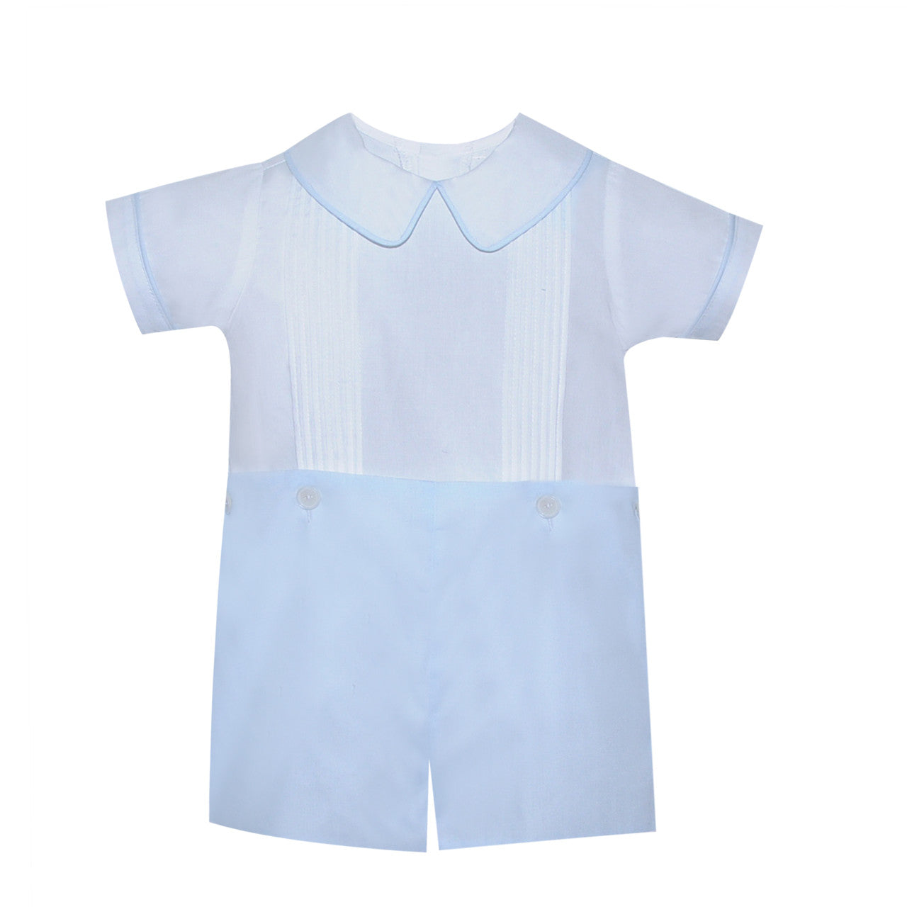 Keaton Button On Suit - White On Blue