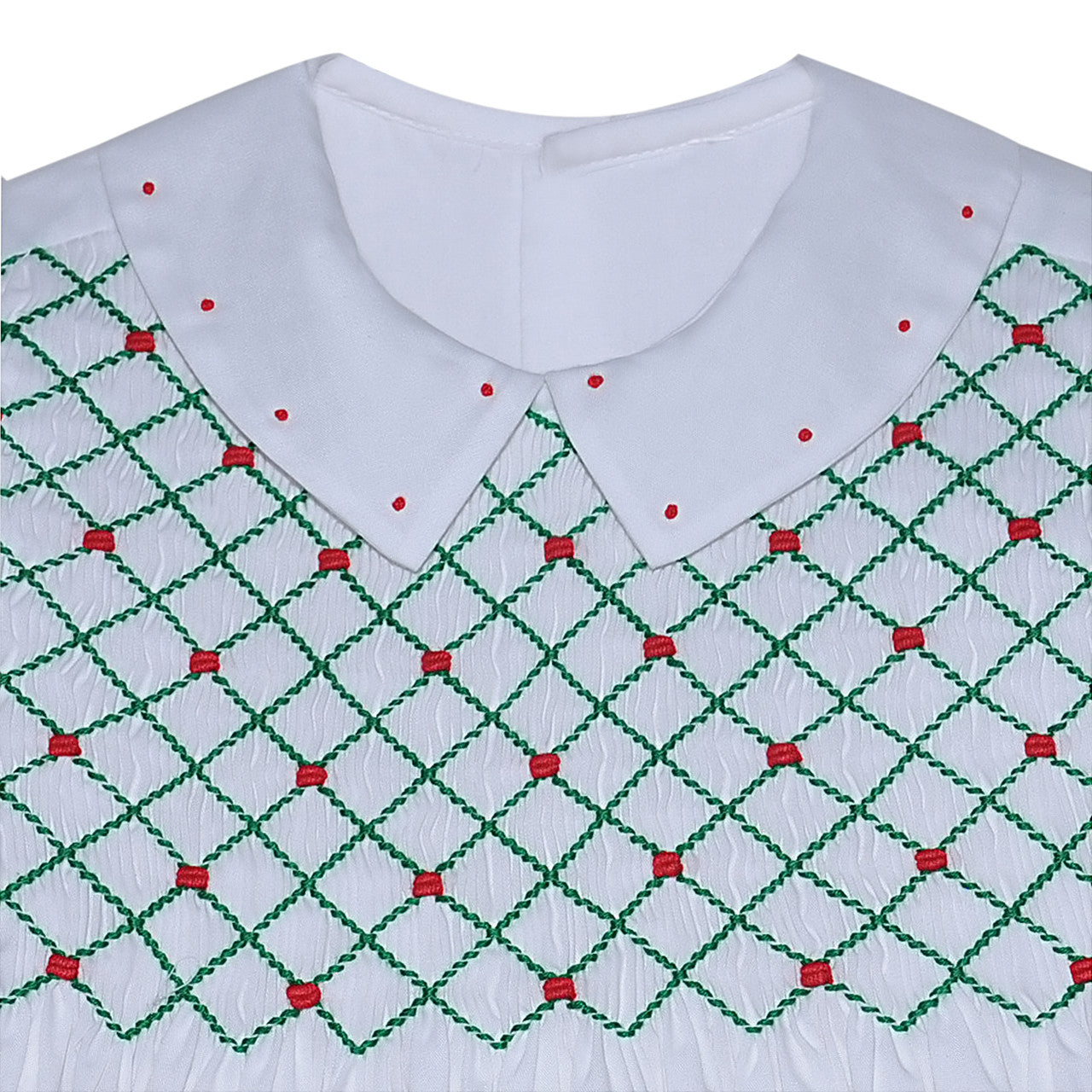 Channing Boy Bubble- Red & Green Christmas Smocked