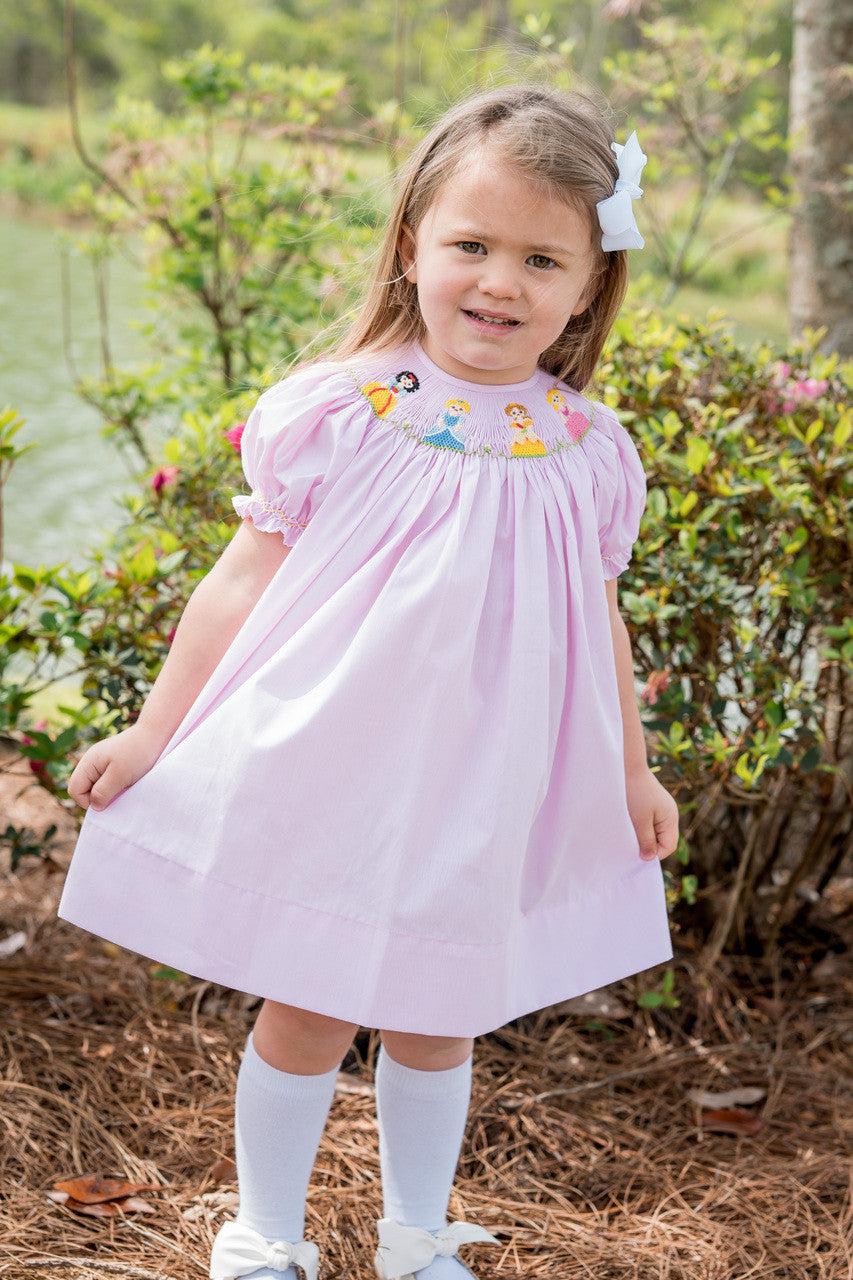 Pink Magical Princess Hand Smocked Bishop Dress