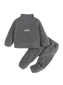 Fleece Half Zip Sweat Set Heather Gray