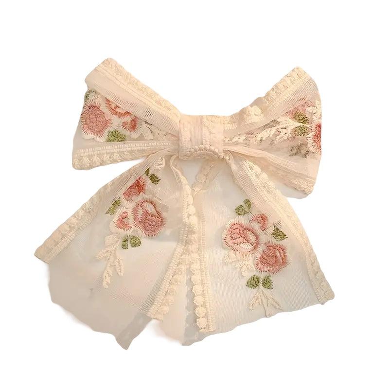 Floral and Lace Hairbow