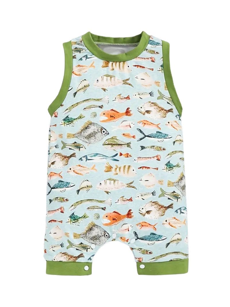 Sleeveless Fish Romper