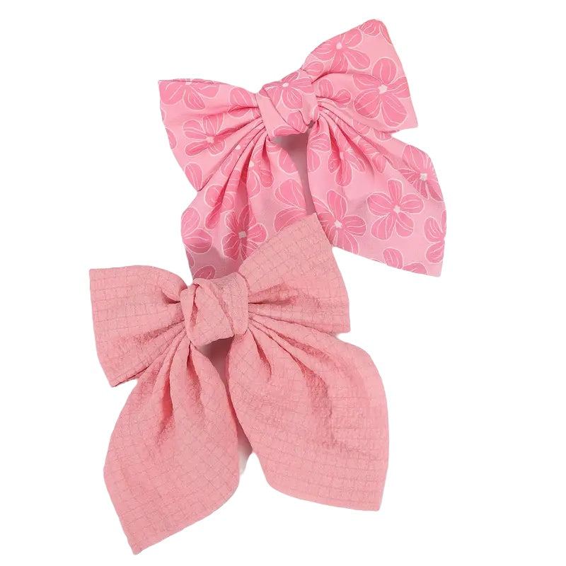 Vintage Floral Bow Set Pink