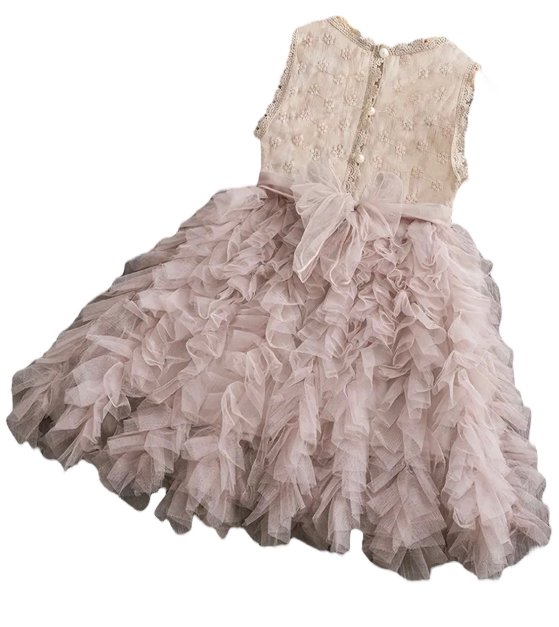 muted pink tulle dress
