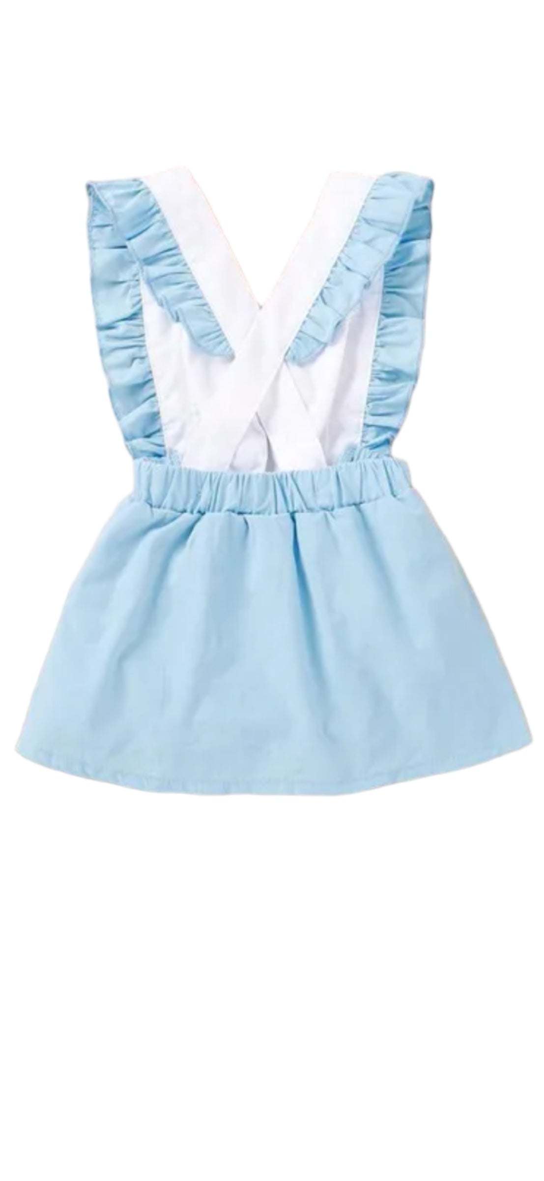 Blue Alice of Wonderland Romper with Skirt back